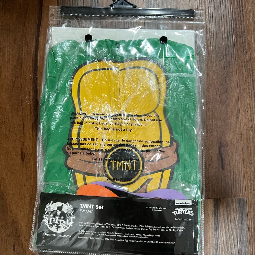 Nickelodeon TMNT Kids Costume - Green and Yellow - Picture 2 of 2